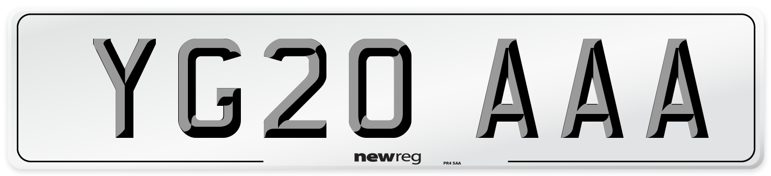 YG20 AAA Number Plate from New Reg